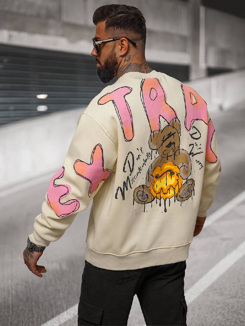 Ozonee Sweatshirts für Paare 17 Beige Im Verkauf