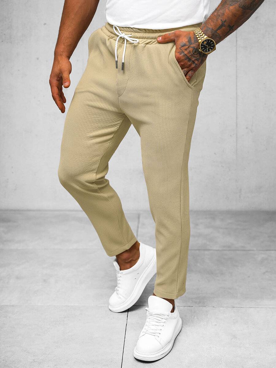 Ozonee Beige Herrenset – Hemd und Hose OZONEE O/Y963TSP 50% Rabatt für begrenzte Zeit