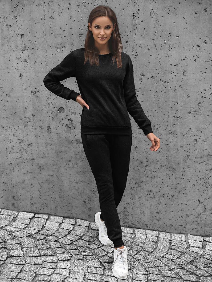 Ozonee Zweiteiliges Trainingsanzug-Set Schwarz OZONEE JS/CKW01 Zeitlich begrenztes Angebot