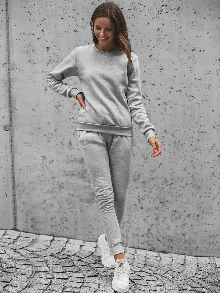 Ozonee Zweiteiliges Trainingsanzug-Set Grau OZONEE JS/CKW01 Exklusive Angebote