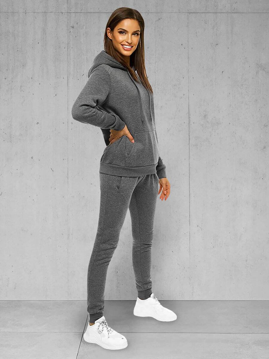Ozonee Zweiteiliges Trainingsanzug-Set Anthrazit OZONEE JS/CKW02 Bestseller