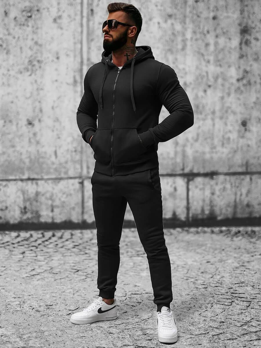 Ozonee Herren Sportanzug Schwarz OZONEE JS/XW2008 Saisonale Angebote