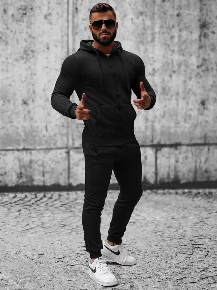 Ozonee Herren Sportanzug Schwarz OZONEE JS/XW2008 Saisonale Angebote
