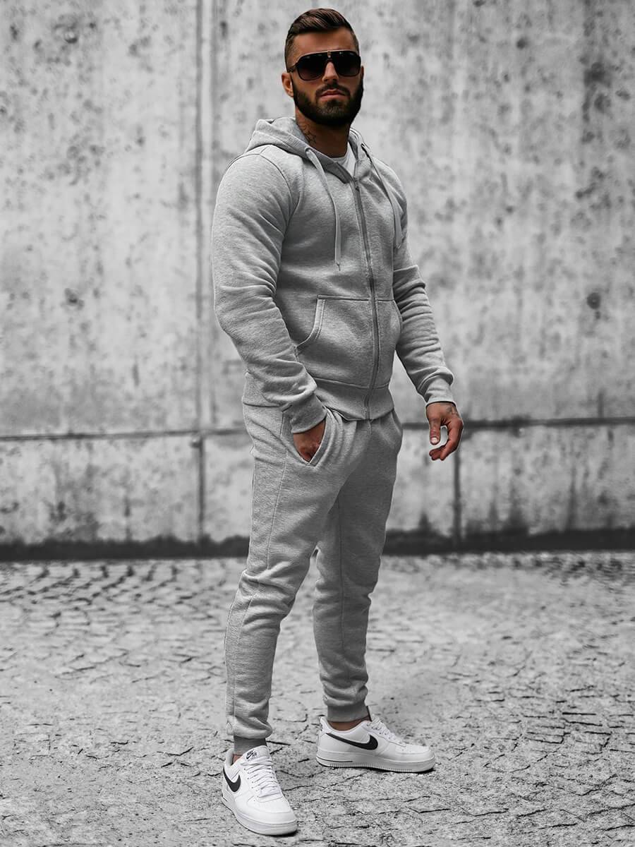 Ozonee Herren Sportanzug Grau OZONEE JS/XW2008 Räumungsverkauf