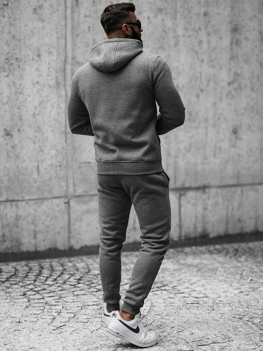 Ozonee Herren Sportanzug Anthrazit OZONEE JS/XW2008 Kauf eins, bekomm eins gratis