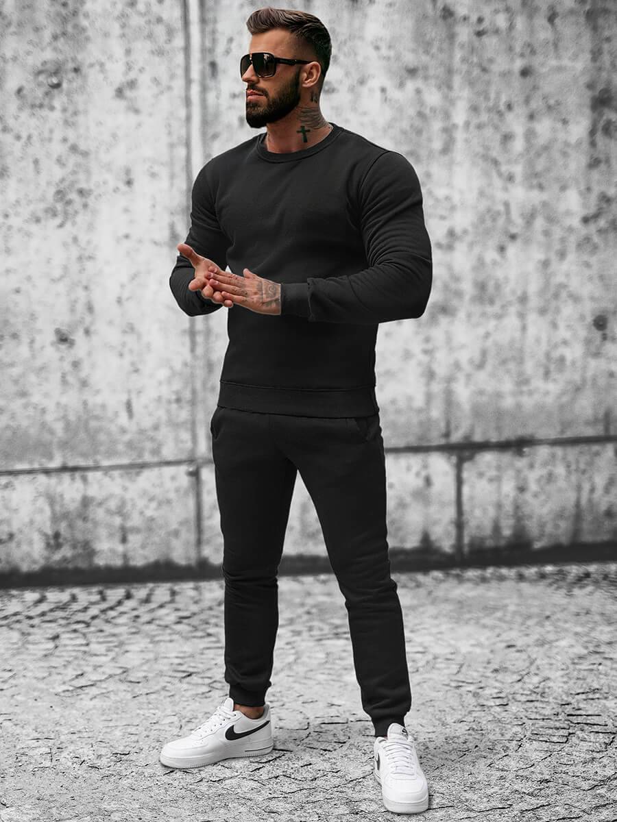 Ozonee Herren Sportanzug Schwarz OZONEE JS/XW2001 Tägliche Deals