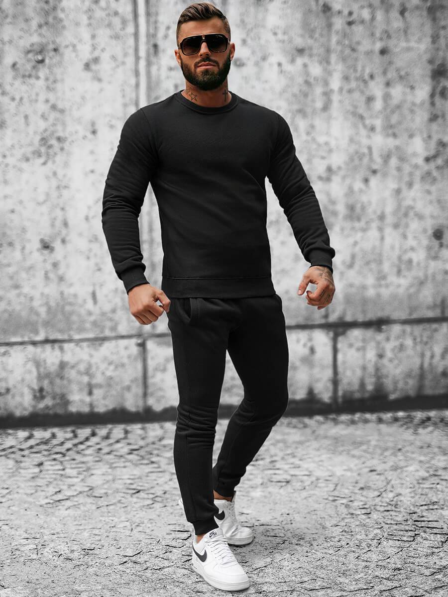 Ozonee Herren Sportanzug Schwarz OZONEE JS/XW2001 Tägliche Deals