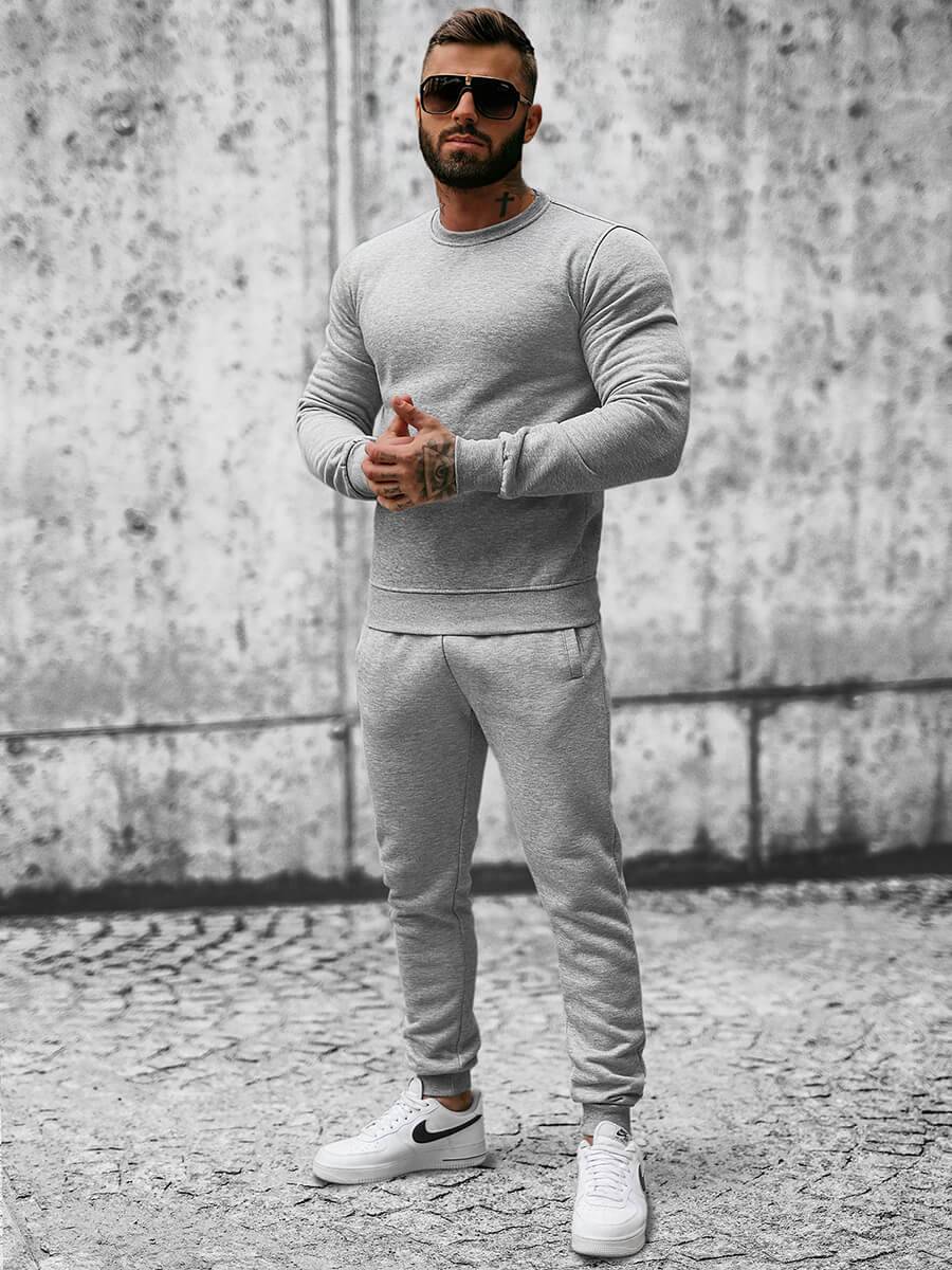 Ozonee Herren Sportanzug Grau OZONEE JS/XW2001 Sonderangebote