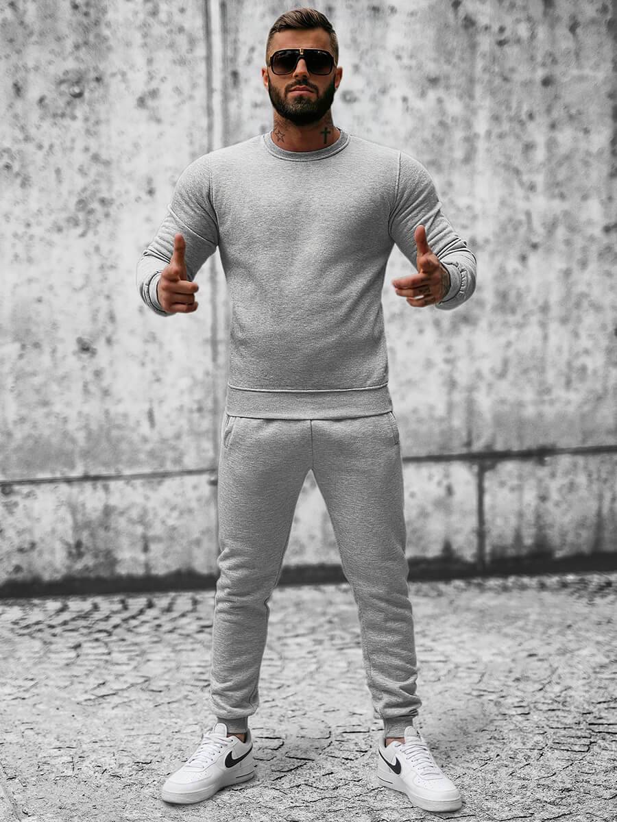 Ozonee Herren Sportanzug Grau OZONEE JS/XW2001 Sonderangebote