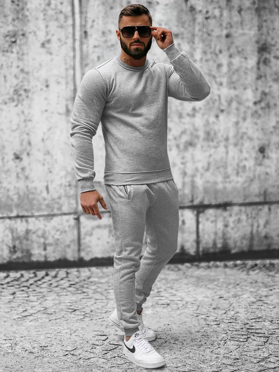 Ozonee Herren Sportanzug Grau OZONEE JS/XW2001 Sonderangebote