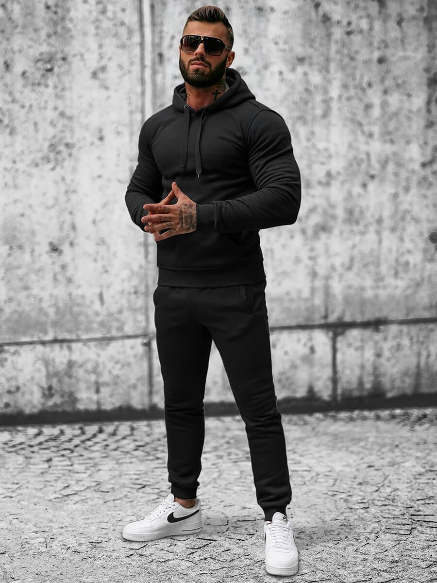 Ozonee Herren Sportanzug Schwarz OZONEE JS/XW2009 VIP-Rabatte