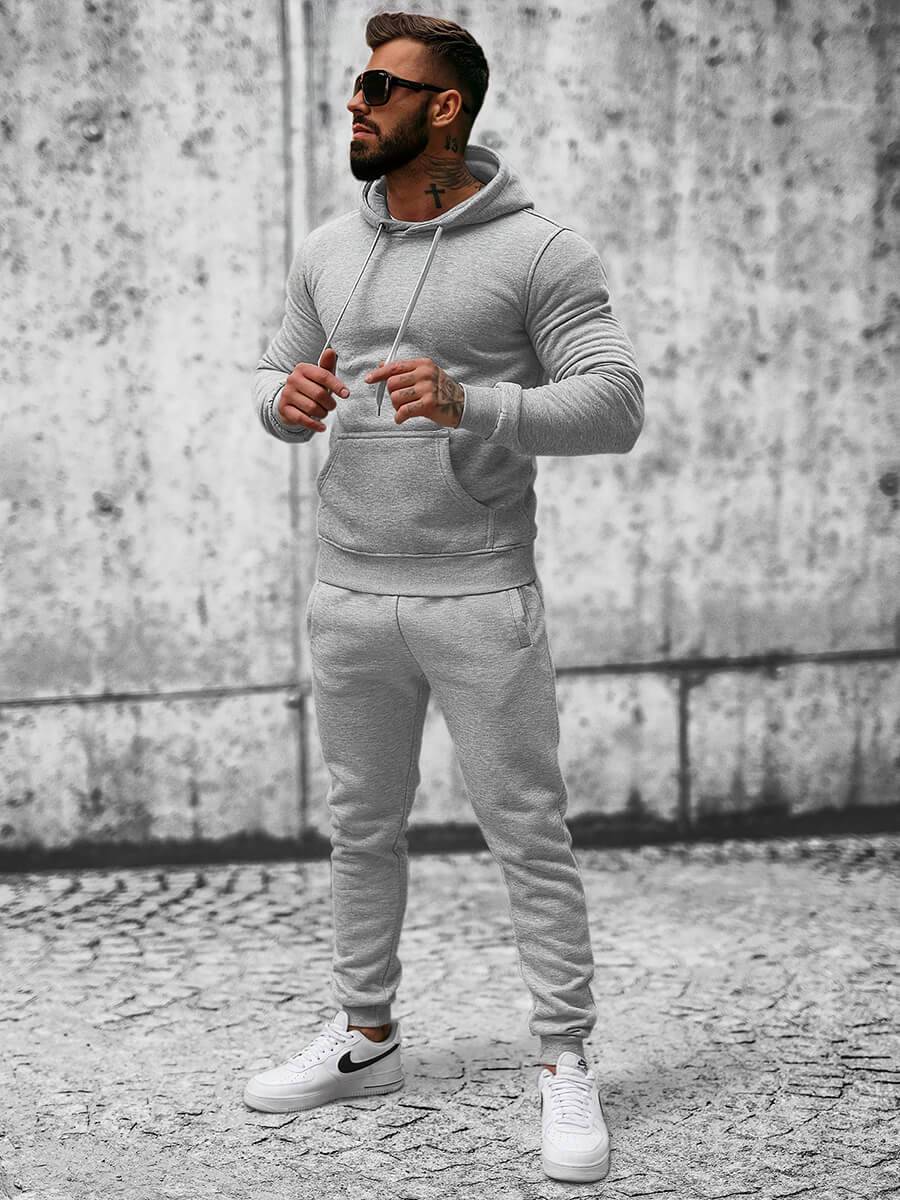 Ozonee Herren Sportanzug Grau OZONEE JS/XW2009 Tiefpreis