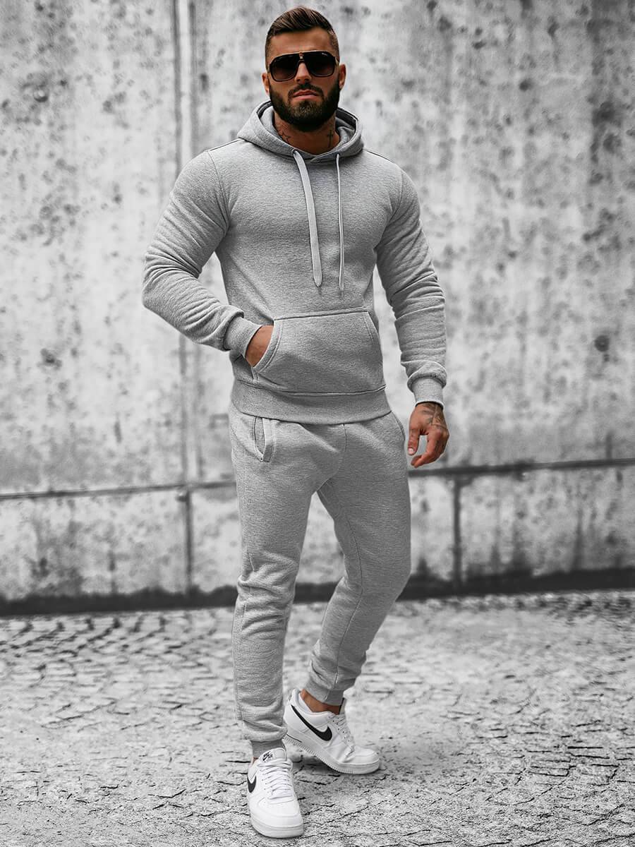 Ozonee Herren Sportanzug Grau OZONEE JS/XW2009 Tiefpreis