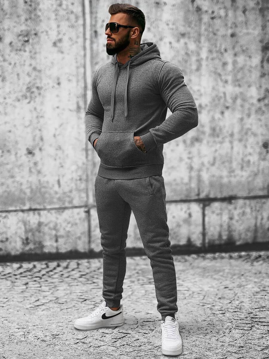Ozonee Herren Sportanzug Anthrazit OZONEE JS/XW2009 Super Sparpreis
