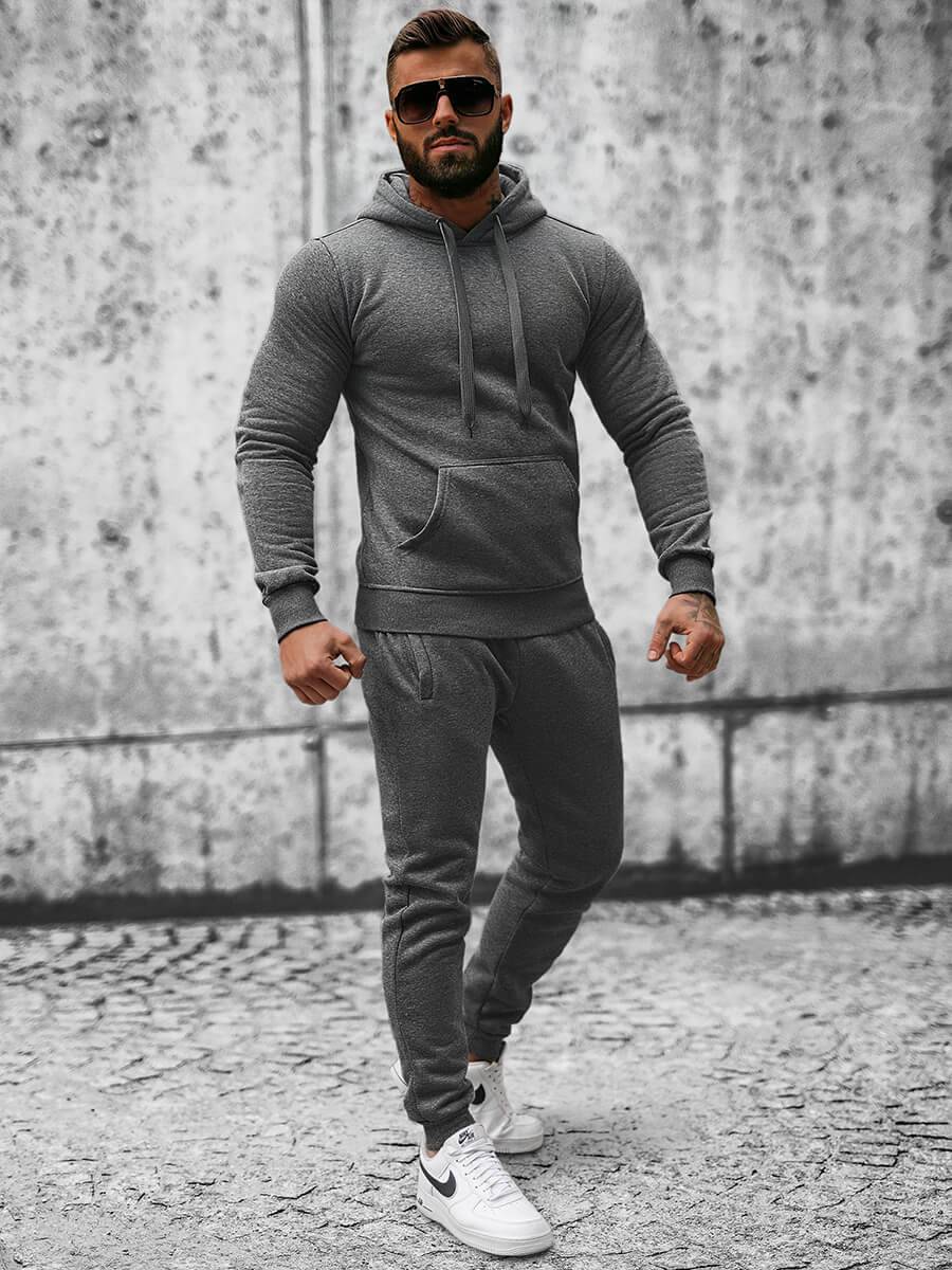 Ozonee Herren Sportanzug Anthrazit OZONEE JS/XW2009 Super Sparpreis