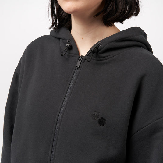 Pinqponq Zipped Hoodie - Peat Black (Unisex) 50% Rabatt mit kostenlosem Versand