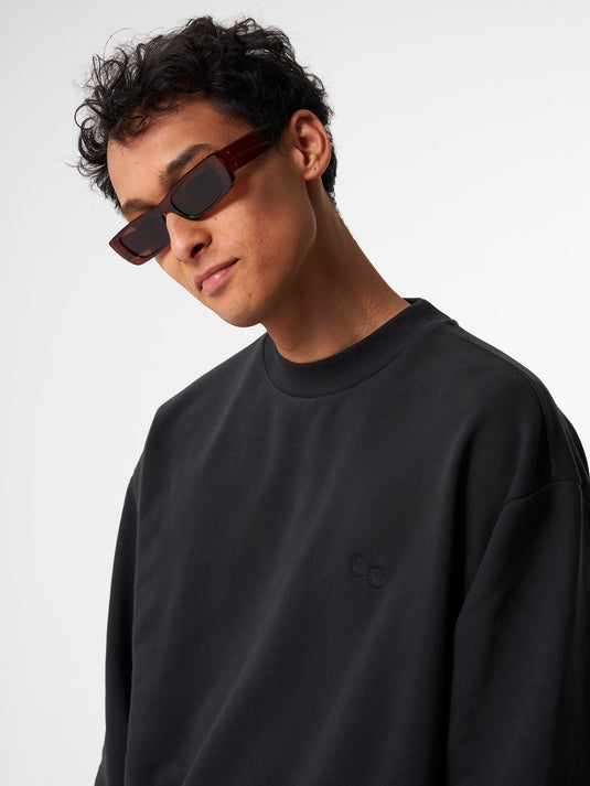 Pinqponq Sweatshirt - Circles Peat Black (Unisex) Fabrikpreis