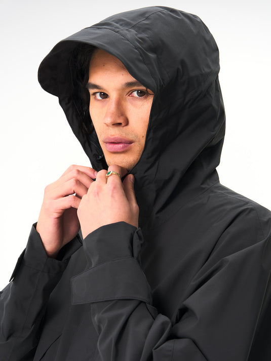 Pinqponq Aestech Rain Parka - Peat Black (Unisex) Tiefpreis