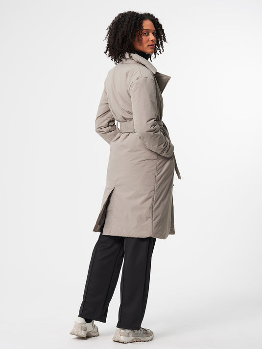 Pinqponq Padded Trench Coat - Cement Taupe (Unisex) Zeitbegrenzte Promotion