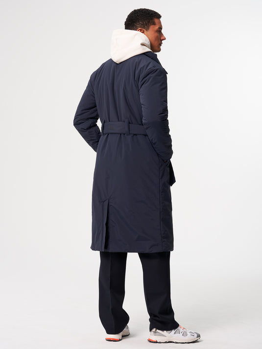 Pinqponq Padded Trench Coat - Fjord Navy (Unisex) Bis zu 50% Rabatt