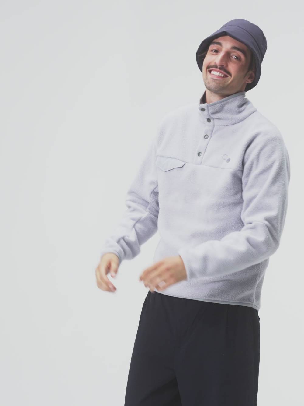 Pinqponq Fleece Pullover - Iced Grey (Unisex) Hotsell