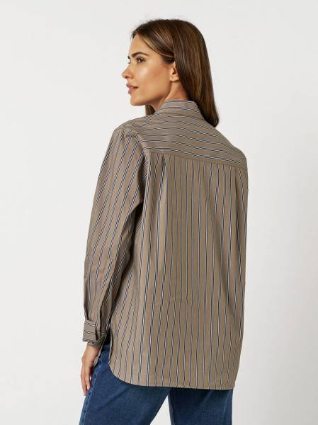 TONI Fashion Style »Alma« taupe/blue Gestreifte Hemdbluse Zeitbegrenzte Promotion