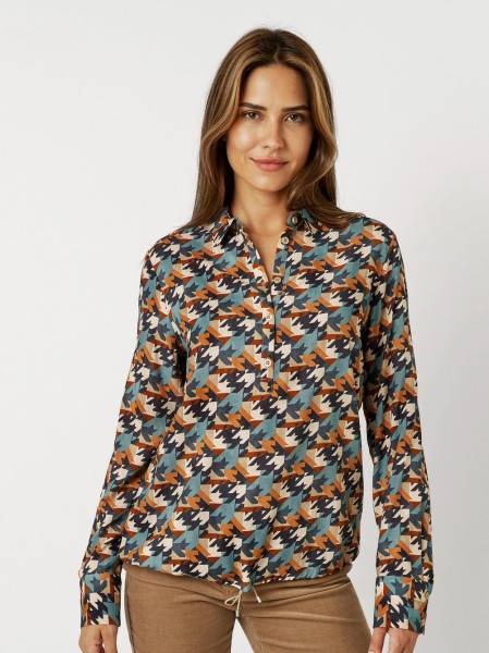 TONI Fashion Style »Bianca« multicolour petrol Bluse mit Hahnentritt Nur für heute