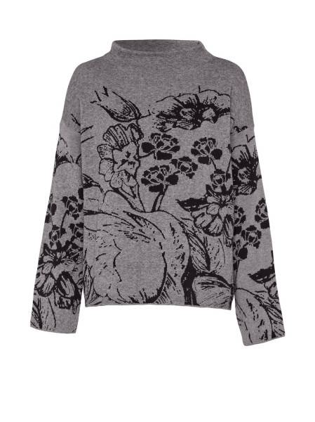 TONI Fashion Style »Gitta« grey/black Feinstrickpulli mit Blumenmuster Vierteljährliche Förderung