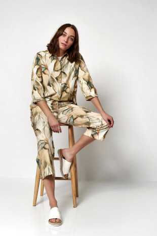 TONI Fashion Style »Clay« multicolour beige Leinenhemd mit Naturdruck Verkauf