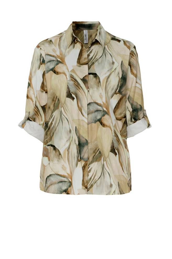 TONI Fashion Style »Clay« multicolour beige Leinenhemd mit Naturdruck Verkauf