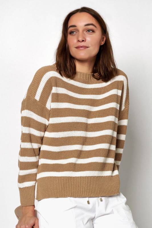 TONI Fashion Style »Inola« camel Lässiger Streifenpulli Angebote