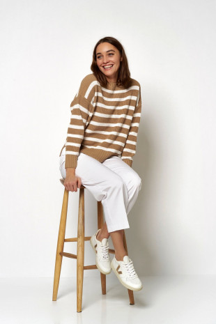 TONI Fashion Style »Inola« camel Lässiger Streifenpulli Angebote