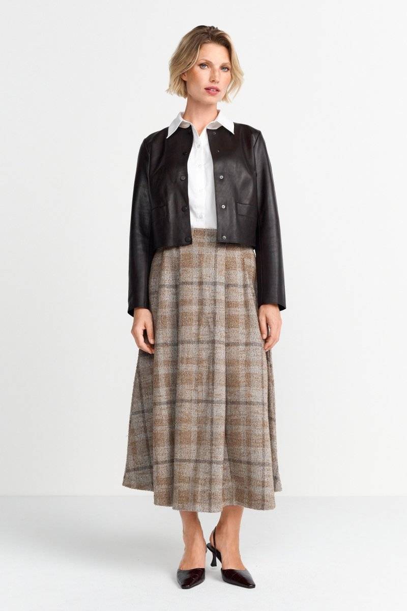 Eich & Royal Kurze Lederjacke mit Druckknöpfen Nur für heute