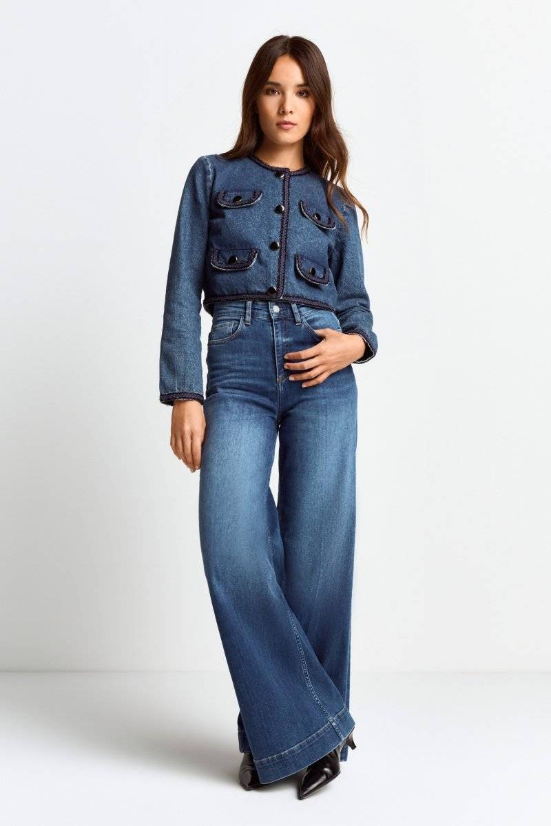 Eich & Royal Denim-Jacke mit Zierborten Black Friday Preise