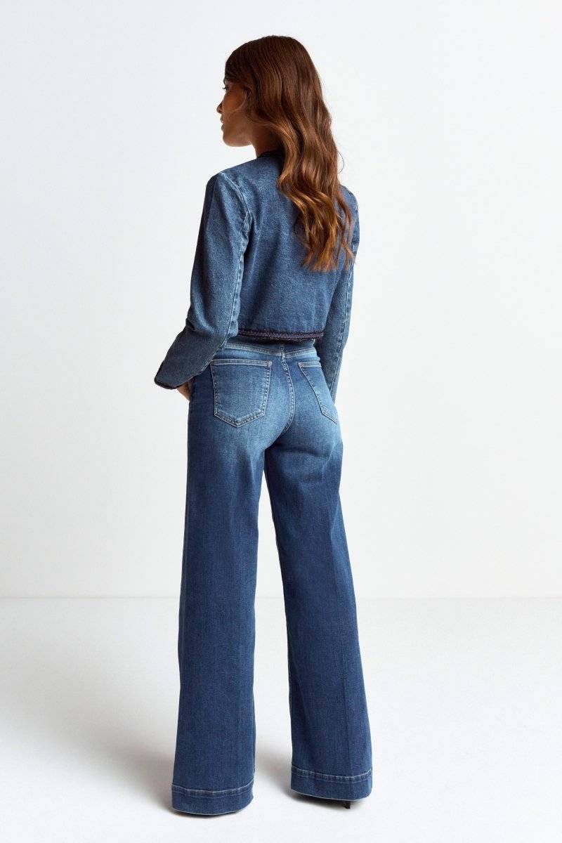 Eich & Royal Denim-Jacke mit Zierborten Black Friday Preise