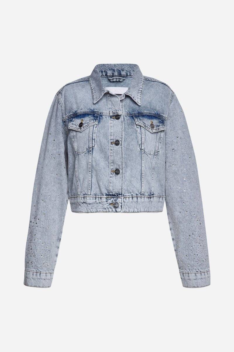 Eich & Royal Denim-Jacke mit Strassdetails Saisonschlussverkauf