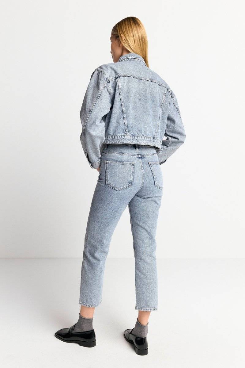 Eich & Royal Denim-Jacke mit Strassdetails Saisonschlussverkauf