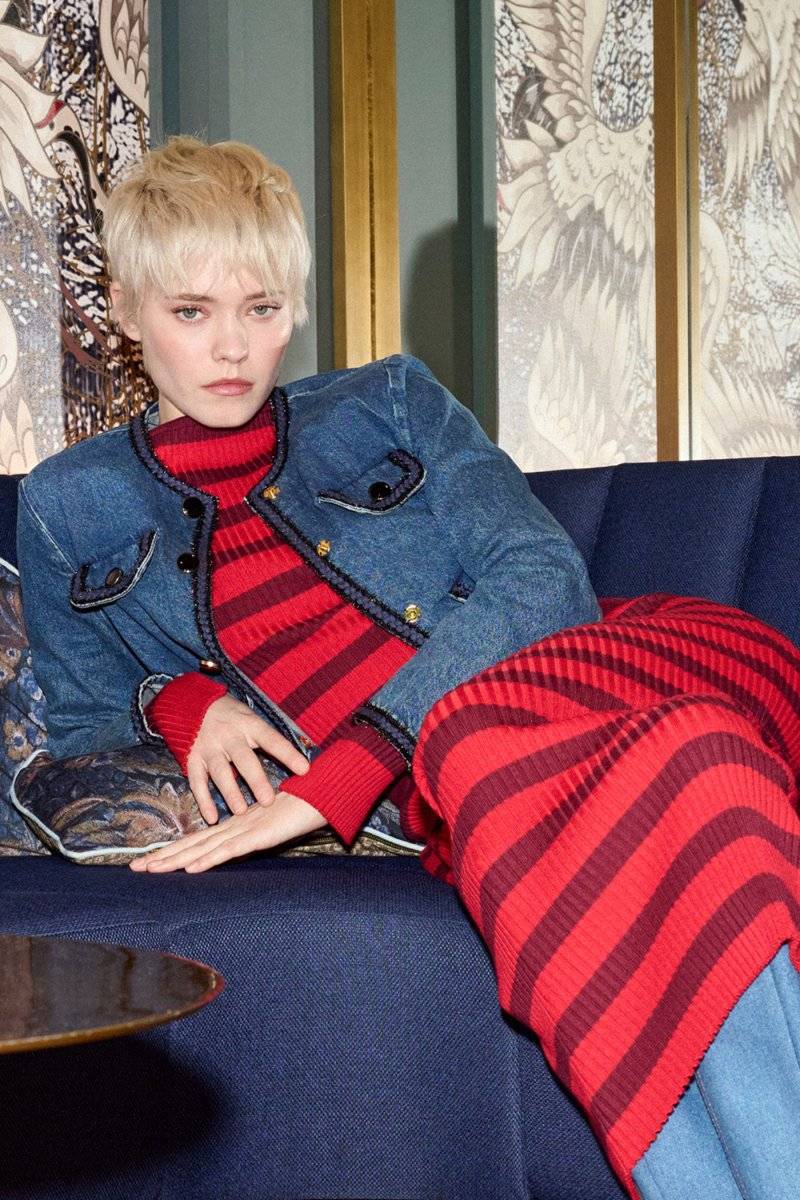 Eich & Royal Denim-Jacke mit Zierborten Fabrikladen