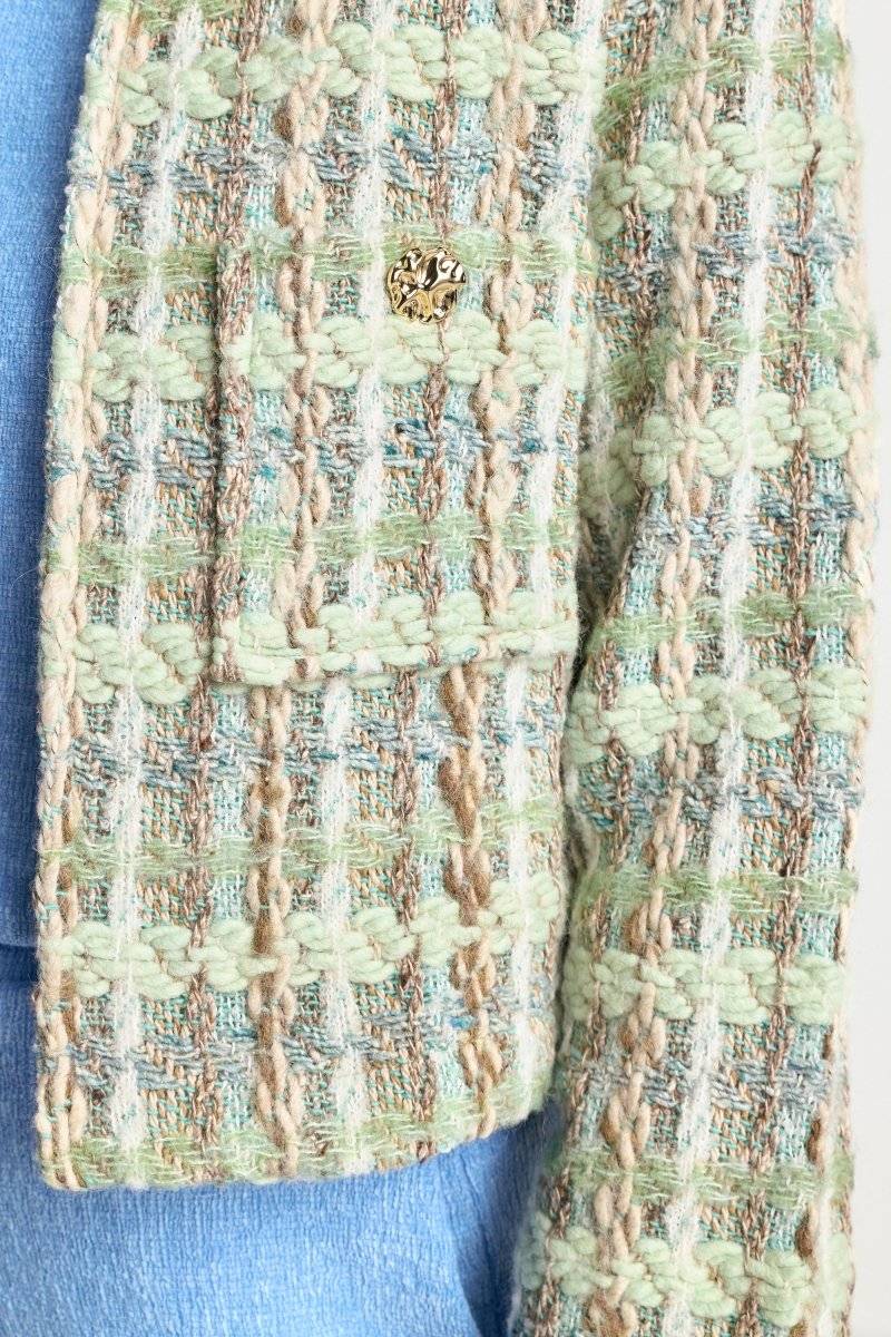 Eich & Royal Bouclé-Jacke mit Rundhalsausschnitt Im Verkauf
