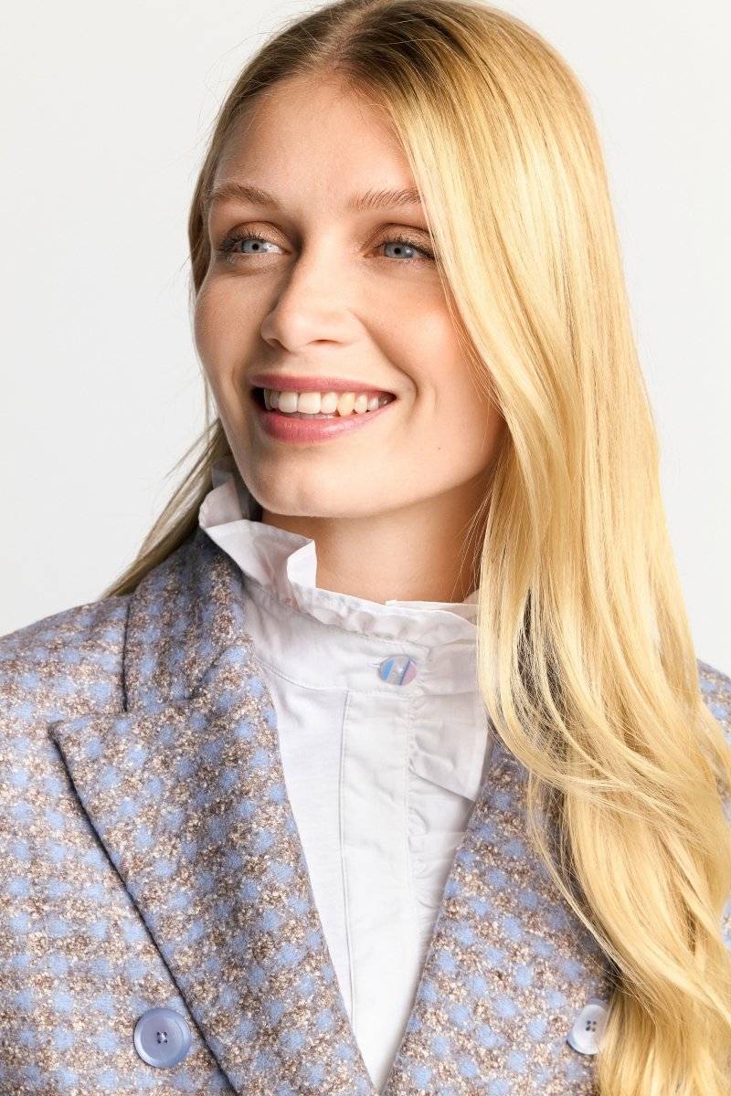 Eich & Royal Karierter Wollblazer mit Reverskragen Rabatte dieses Monats