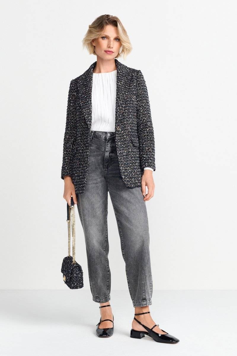 Eich & Royal Bouclé-Blazer mit Statement-Knopf Auslauf