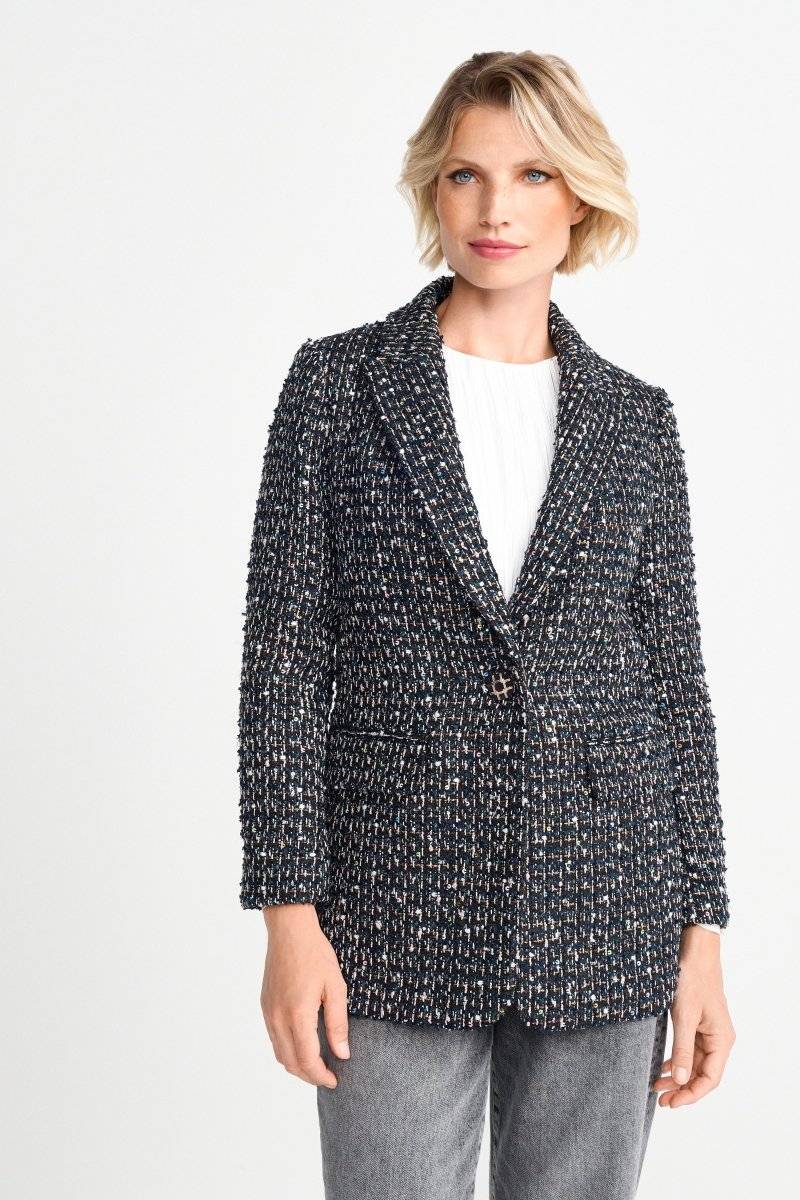 Eich & Royal Bouclé-Blazer mit Statement-Knopf Auslauf