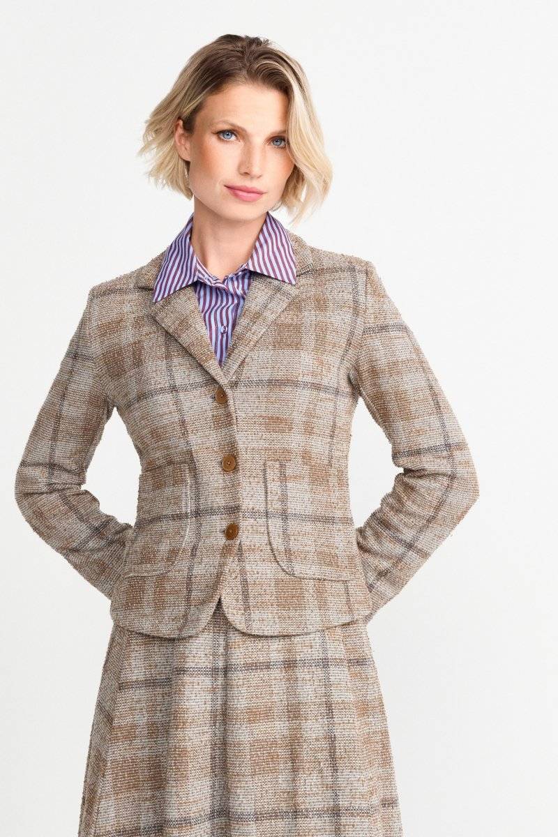 Eich & Royal Taillierter Blazer mit Karomuster Verkauf
