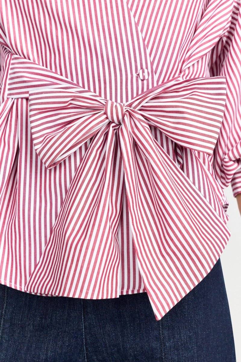 Eich & Royal Wickelbluse mit V-Neck und Streifen Online Shopping