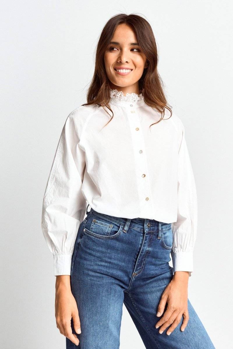 Eich & Royal Bluse mit Rüschenkragen Saisonschlussverkauf