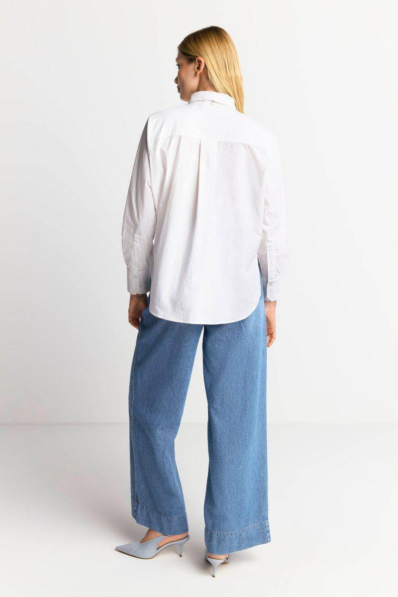 Eich & Royal Weiße Bluse mit Bindekragen Jubiläumsangebot