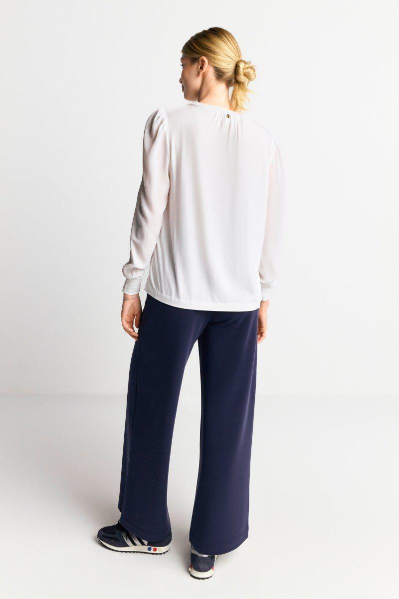 Eich & Royal Chiffonbluse mit Rundhalsausschnitt Heißer Verkauf