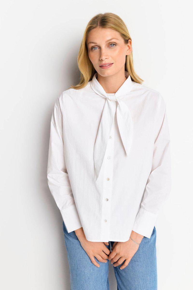 Eich & Royal Weiße Bluse mit Bindekragen Begrenzte Freigabe