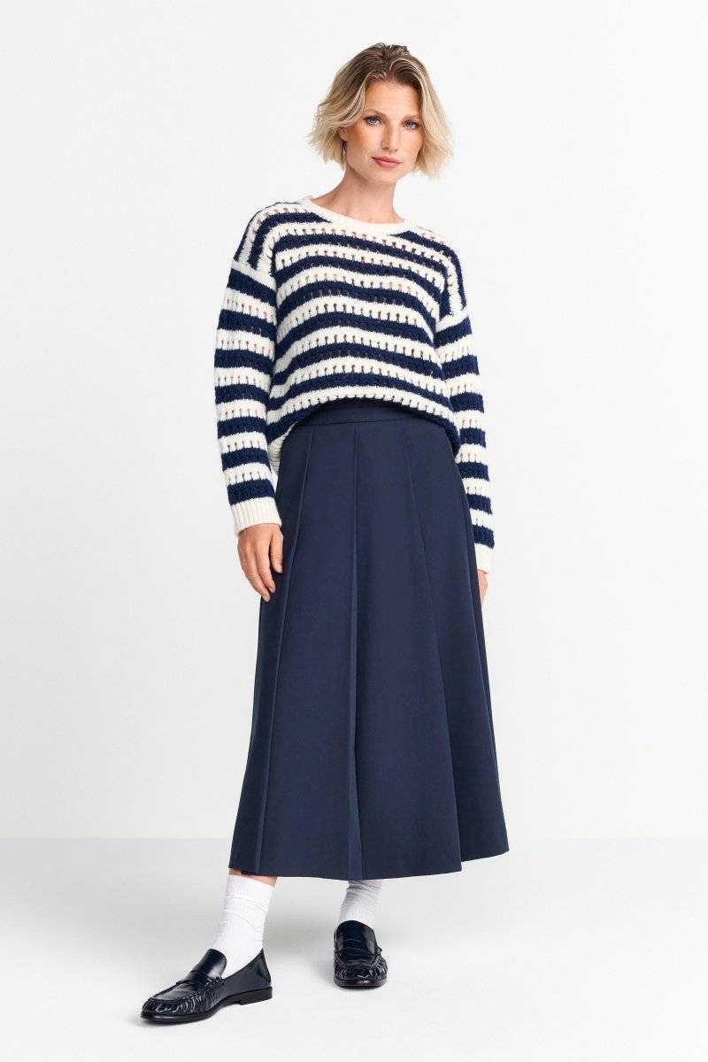 Eich & Royal Gestreifter Lochstrickpullover Zeitbegrenzte Promotion