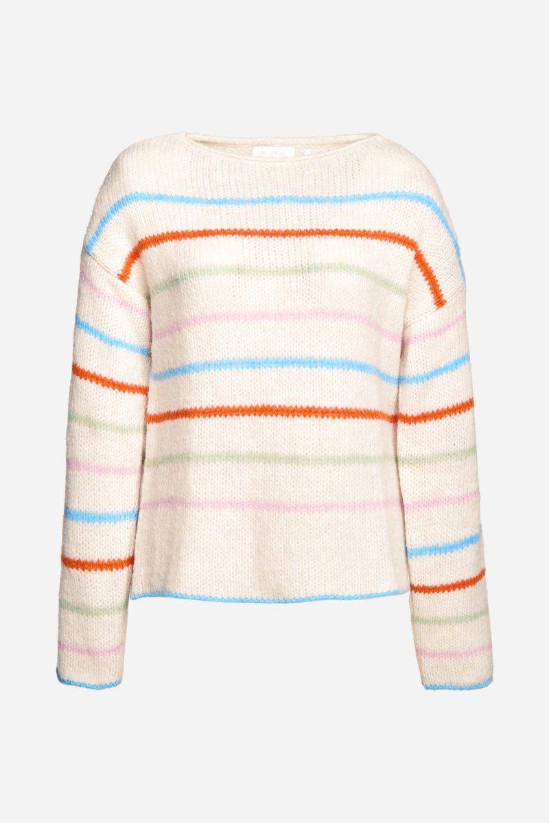 Eich & Royal Gestreifter Pullover in Perlweiß Valentinstagsangebot